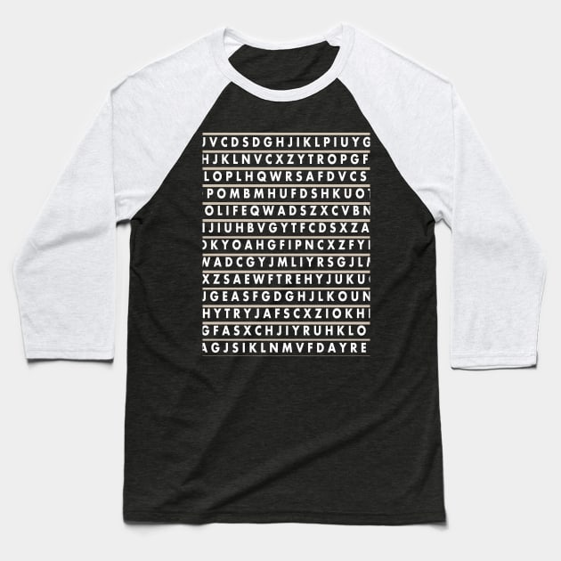 Font, white letters. Baseball T-Shirt by MaTiSS
